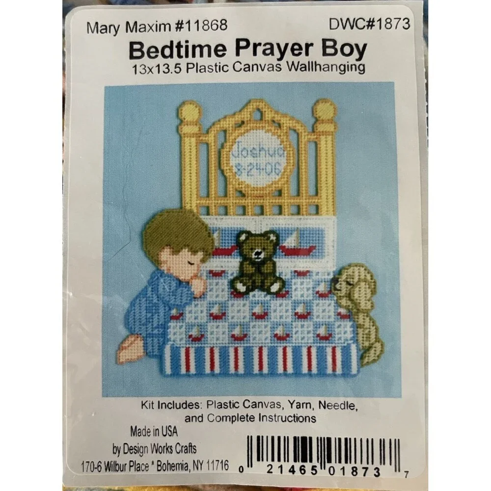 Design Works Praying Boy Counted Cross Stitch Wall Hanging Kit 13 x 13.5